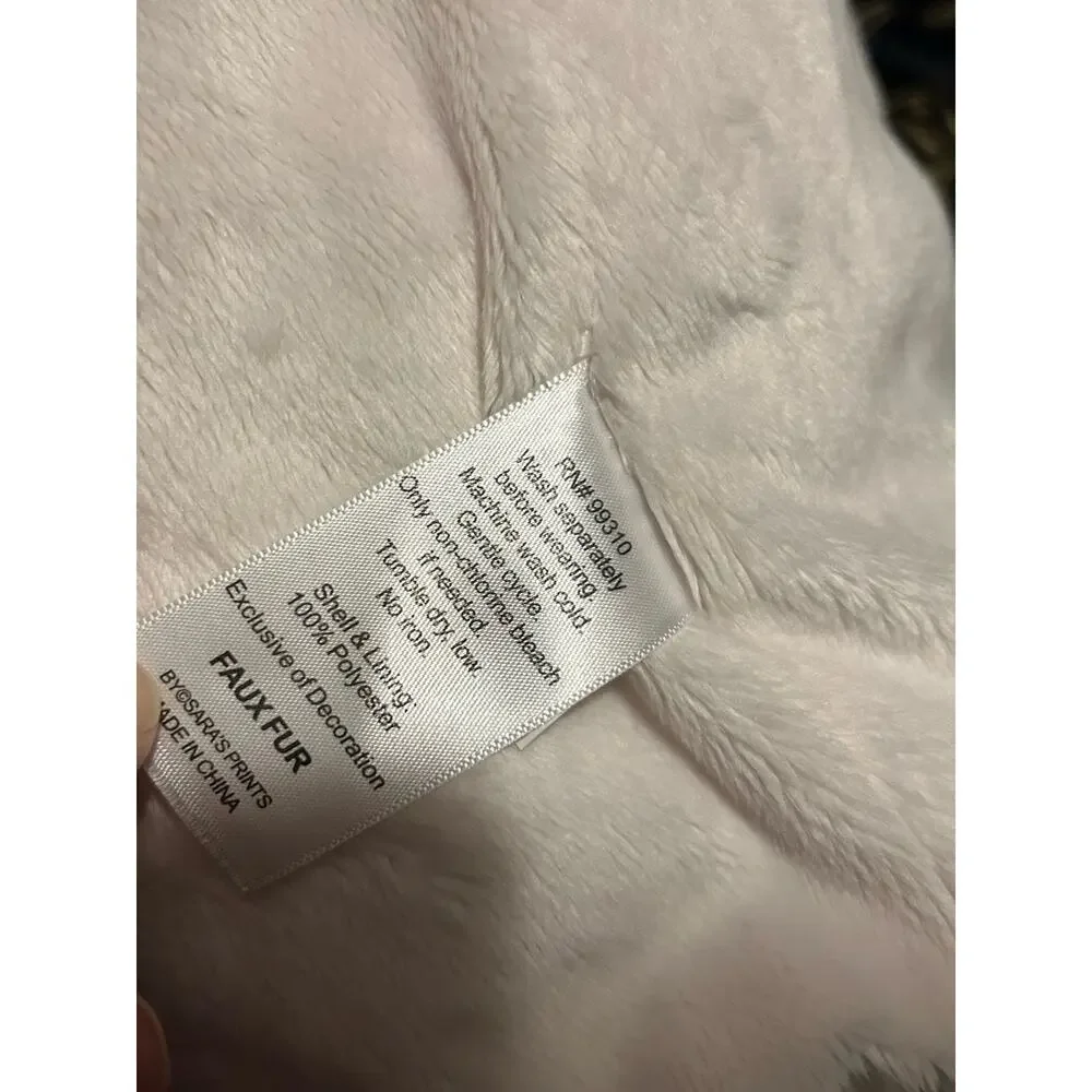 American Widgeon Girls Size 3 Ivory Faux Fur Hooded Zip Vest